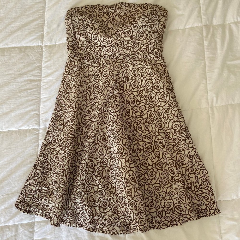 J. Crew Brown & Cream Pattern Sun Dress